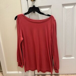 Women's open- sleeved Rose color Long Sleeve Top